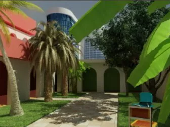 Tropical House Garden Exterior Scene 3d model Tropical House Garden Exterior Scene 3d model