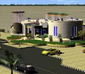 Exterior Manor Building 3d model