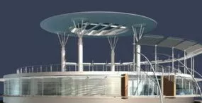 Exterior Scene  Penthouse Suite Building 3d model