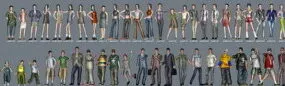 Men Women Children Characters 3d model