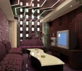 Multimedia Room Interior Scene 3d model