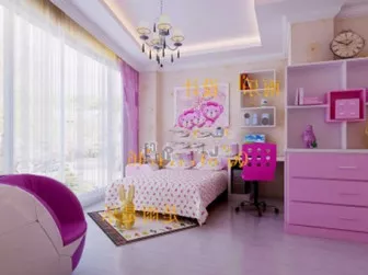 Girl Bedroom Interior Scene 3d model Girl Bedroom Interior Scene 3d model