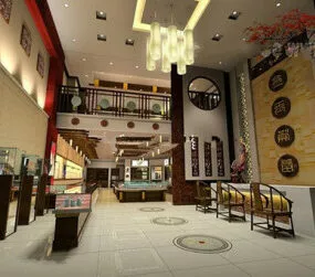 Luxury Jewelry Store Interior Scene 3d model