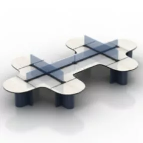Office Work Desk 3d model