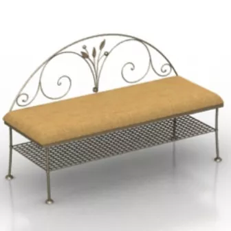 European Park Bench 3d model European Park Bench 3d model
