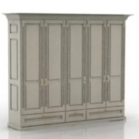 Retro White Wardrobe 3d model