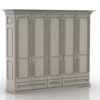 Retro White Wardrobe 3d model Retro White Wardrobe 3d model