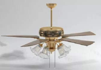 Golden Ceiling Fan 3d model Golden Ceiling Fan 3d model