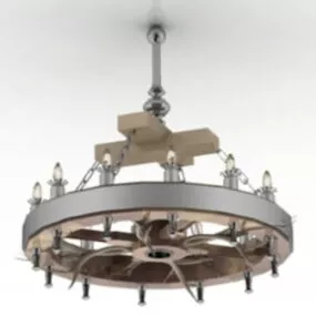 Metal Round Chandelier  Free 3d model