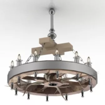 Metal Round Chandelier Free 3d model Metal Round Chandelier Free 3d model