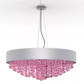 Pink Crystal Chandelier 3d model