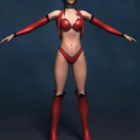 Beautiful Lady Bikini 3d model