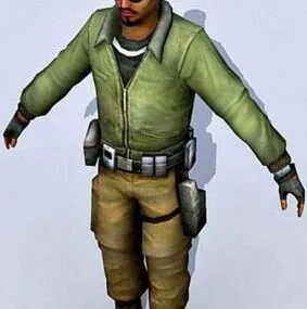 Man Warrior Character  Free 3d model