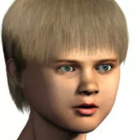 Hair Boy Head  Free 3d model