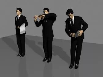 Different Postures Waiters Free 3d model Different Postures Waiters Free 3d model