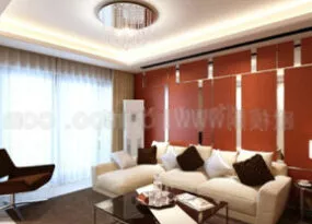 Cozy Living Room Interior Scene 3d model