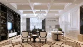 Luxury Living Room Interior Scene 3d model