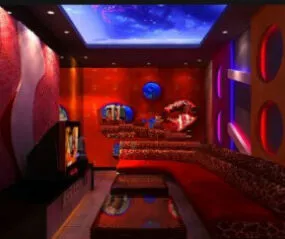 Chinese Red Rooms Interior Scene 3d model