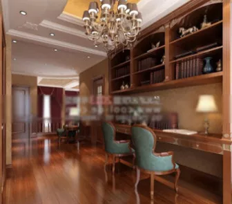 Wooden Study Room Interior Scene 3d model Wooden Study Room Interior Scene 3d model