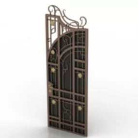 European Pattern Metal Door 3d model