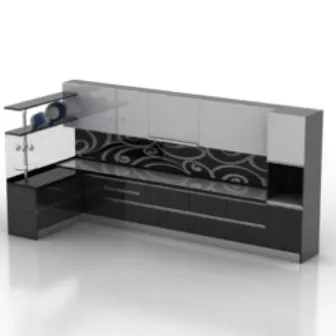 Kitchen Black Cabinet Free 3d model Kitchen Black Cabinet Free 3d model