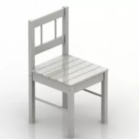 Home Wooden Single Chair 3d model