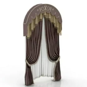 European Retro Curtains 3d model