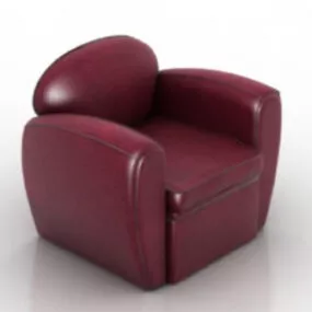 Red Leather Sofa  Free 3d model