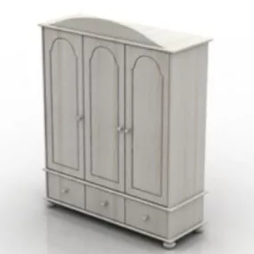 White Minimalist Wardrobe 3d model