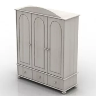 White Minimalist Wardrobe 3d model White Minimalist Wardrobe 3d model