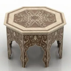 Continental Wooden Desk 3d model