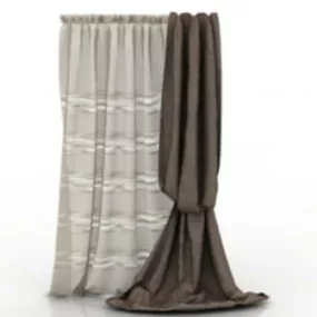 Realistic Bedroom Curtains 3d model