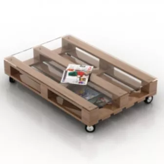 Glass Wooden Coffee Table Free 3d model Glass Wooden Coffee Table Free 3d model