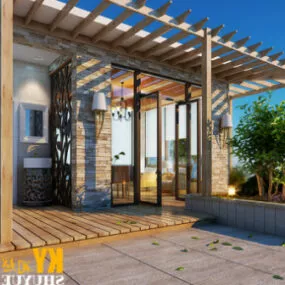 Evening Garden House 3d model