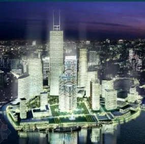 The Modern Architectural Building At Night 3d model