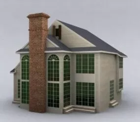 Modern Small House Building 3d model