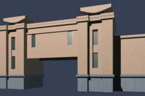University Entrance Gate 3d model