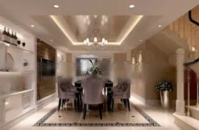 Penthouse Living Room Interior Scene 3d model