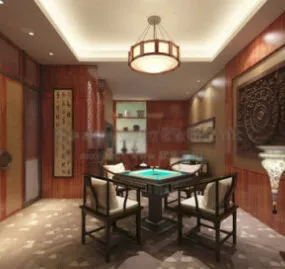 Chess Room Interior Scene 3d model