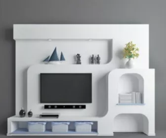 Milky Elegant Tv Wall 3d model Milky Elegant Tv Wall 3d model