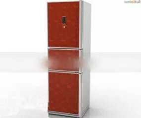 Big Red Fridge 3d model