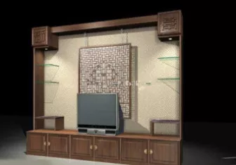 Asean Traditional Tv Background 3d model Asean Traditional Tv Background 3d model