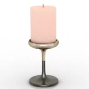 Pink Candle Lamp 3d model