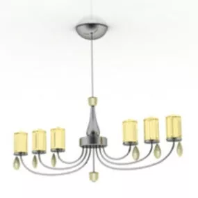 Yellow Luxury Chandelier 3d model