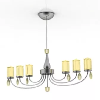 Yellow Luxury Chandelier 3d model Yellow Luxury Chandelier 3d model