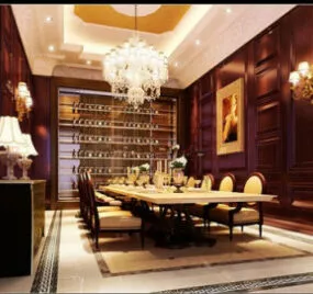 Large Family Restaurant Interior Scene 3d model