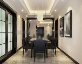 Family Kitchen room Interior 3d model