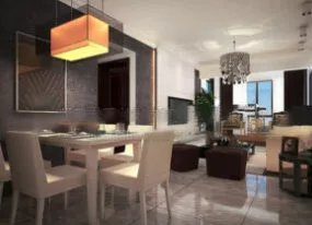 Dining ROom Interior Design Scene 3d model