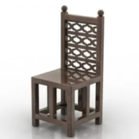Wooden Brown Stool 3d model