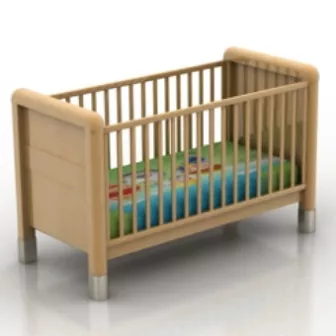 Wooden Crib 3d model Wooden Crib 3d model